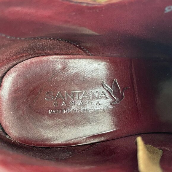 Santana Canada Ankle Boot 9 Brown Leather Square Toe Zip Up Bootie Shoes - Picture 5 of 10